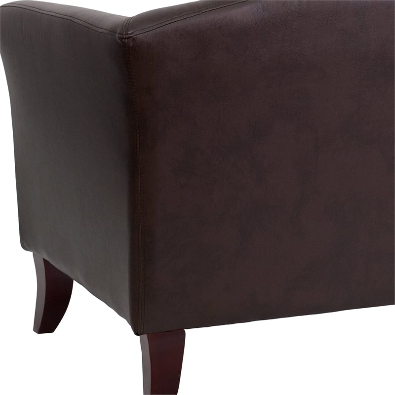 Scranton & Co Leather Loveseat in Brown