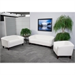 Scranton & Co Modern LeatherSoft Sloping Arms Loveseat in White