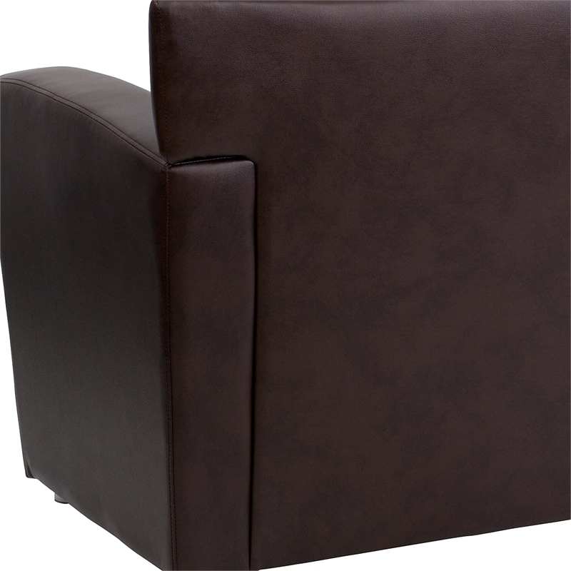 Scranton & Co Leather Love Seat in Brown