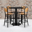 Scranton & Co 5 Piece Round Laminate Table Set in Black and Natural