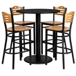 Scranton & Co 5 Piece Round Laminate Table Set in Black and Natural