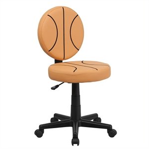 scranton & co basketball task office chair in black and orange