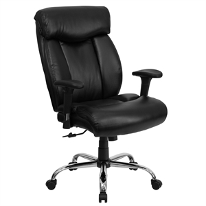 Scranton & Co Leather Office Chair with Arms in Black