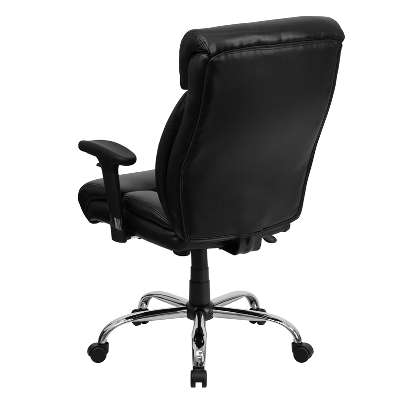 Scranton & Co Leather Office Chair with Arms in Black
