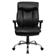 Scranton & Co Leather Office Chair with Arms in Black