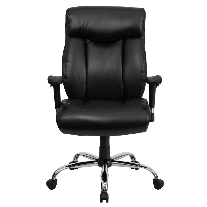 Scranton & Co Leather Office Chair with Arms in Black