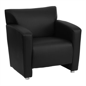 scranton & co leather chair in black and cherry