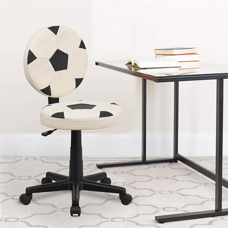 Scranton & Co Soccer Task Office Chair in Black and White