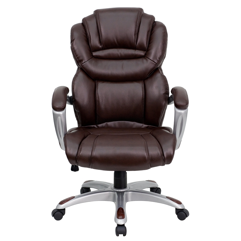 Scranton & Co Contemporary Faux Leather Office Chair in Brown/Black
