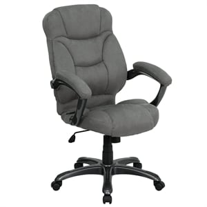 Scranton & Co High Back Gray Microfiber Upholstered Office Chair