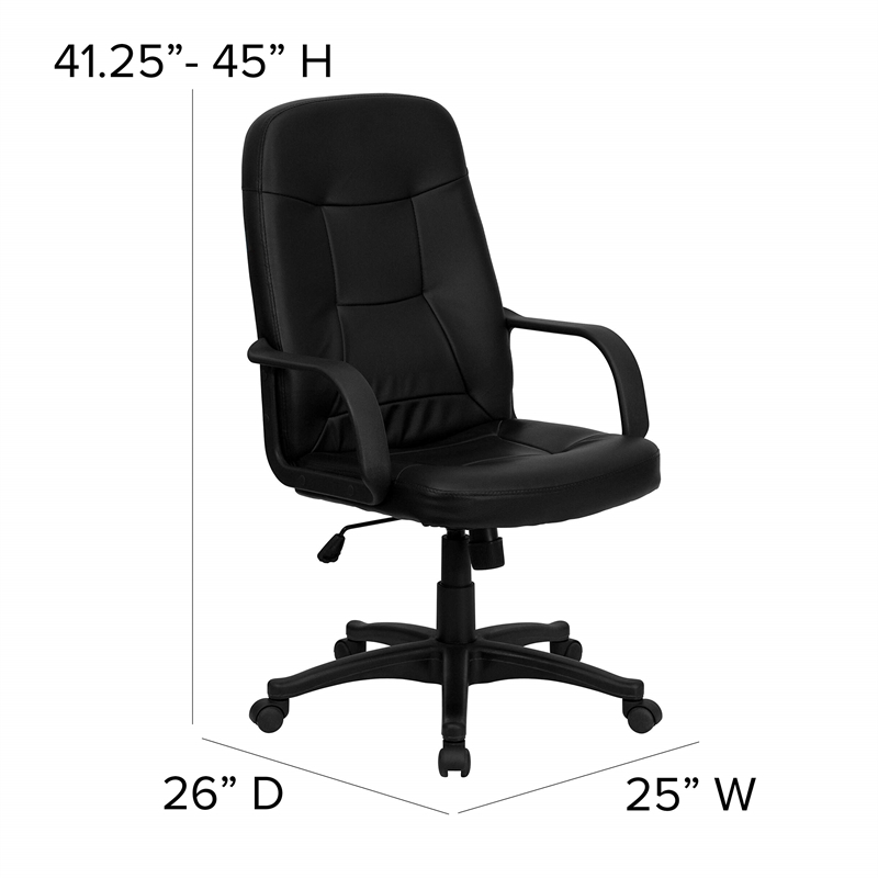 Scranton & Co High Back Glove Vinyl Executive Office Chair in Black