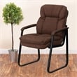Scranton & Co Executive Side Guest Chair with Sled Base in Brown
