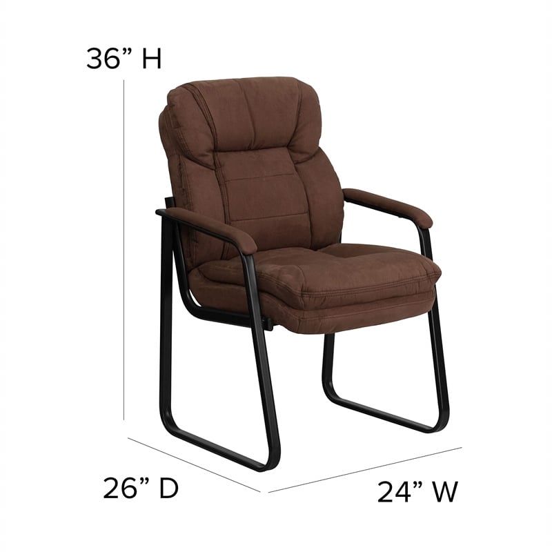 Scranton & Co Executive Side Guest Chair with Sled Base in Brown