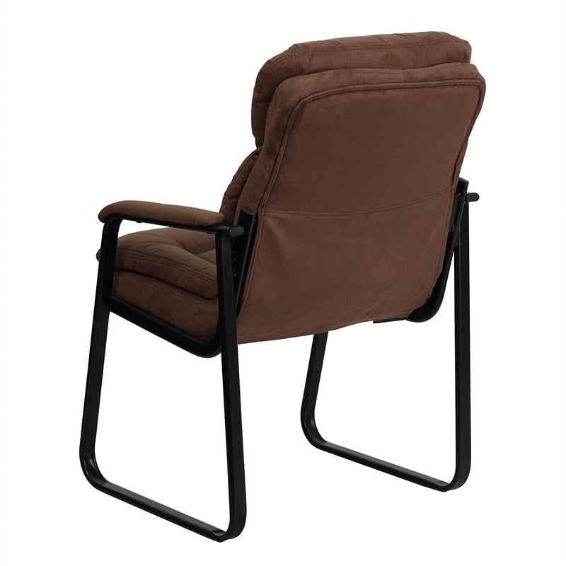 Scranton & Co Executive Side Guest Chair with Sled Base in Brown