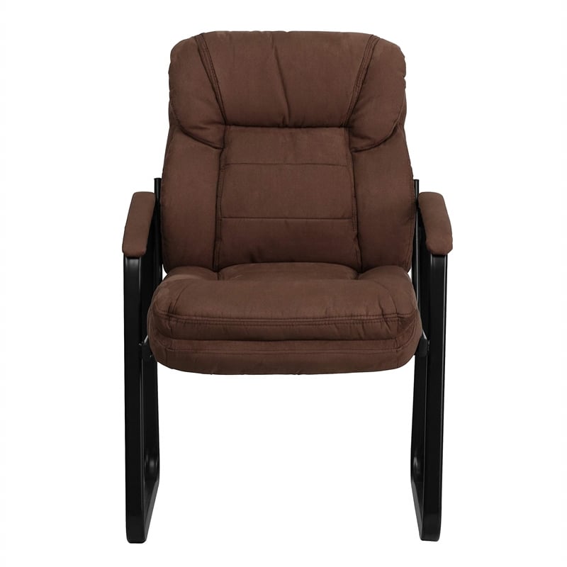 Scranton & Co Executive Side Guest Chair with Sled Base in Brown