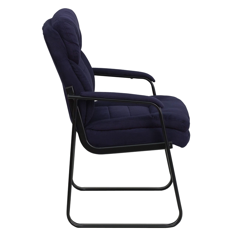 Scranton & Co Executive Side Guest Chair with Sled Base in Navy