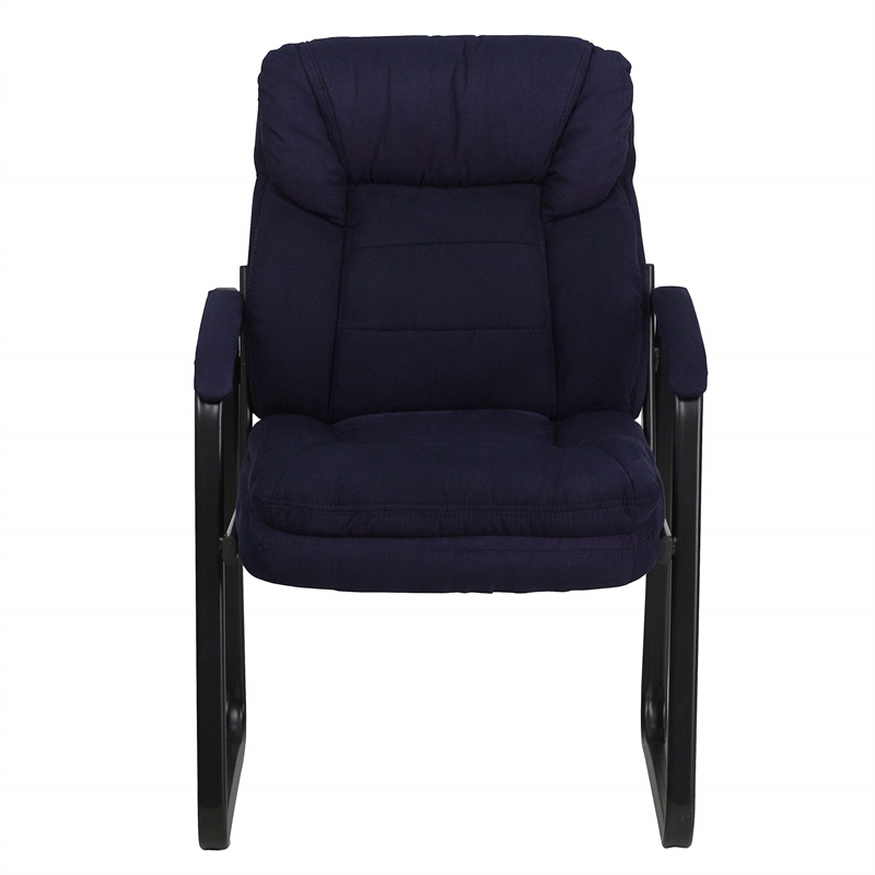 Scranton & Co Executive Side Guest Chair with Sled Base in Navy