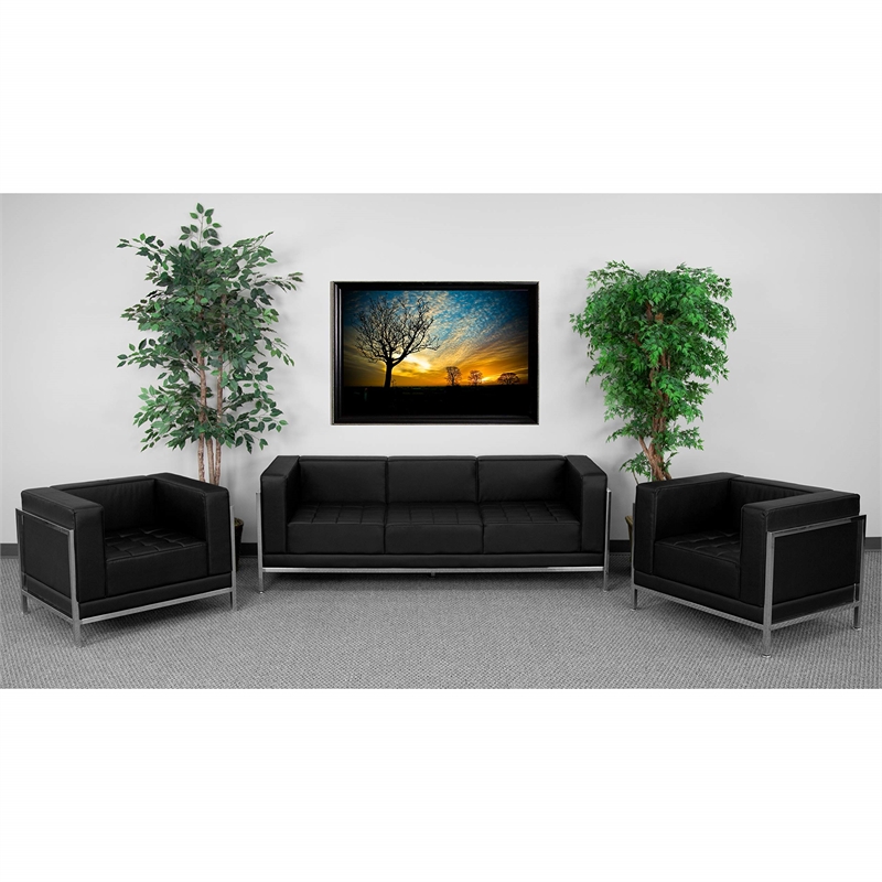 Scranton & Co Sofa and Chair Set in Black