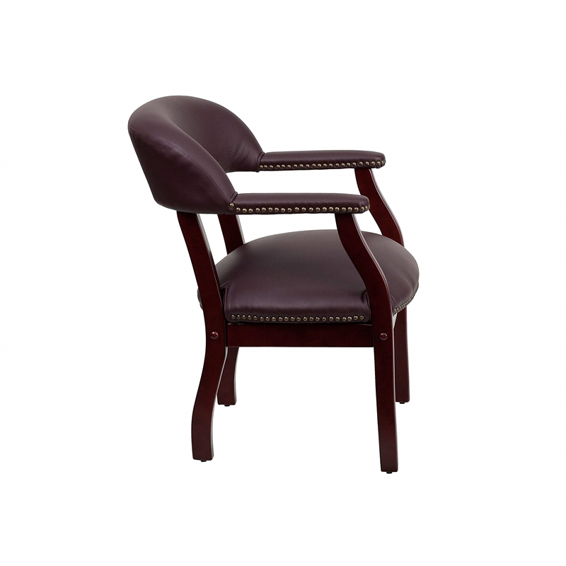 Scranton & Co Leather Conference Guest Chair in Burgundy