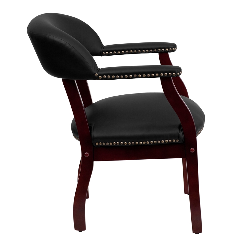 Scranton & Co Leather Conference Guest Chair in Black