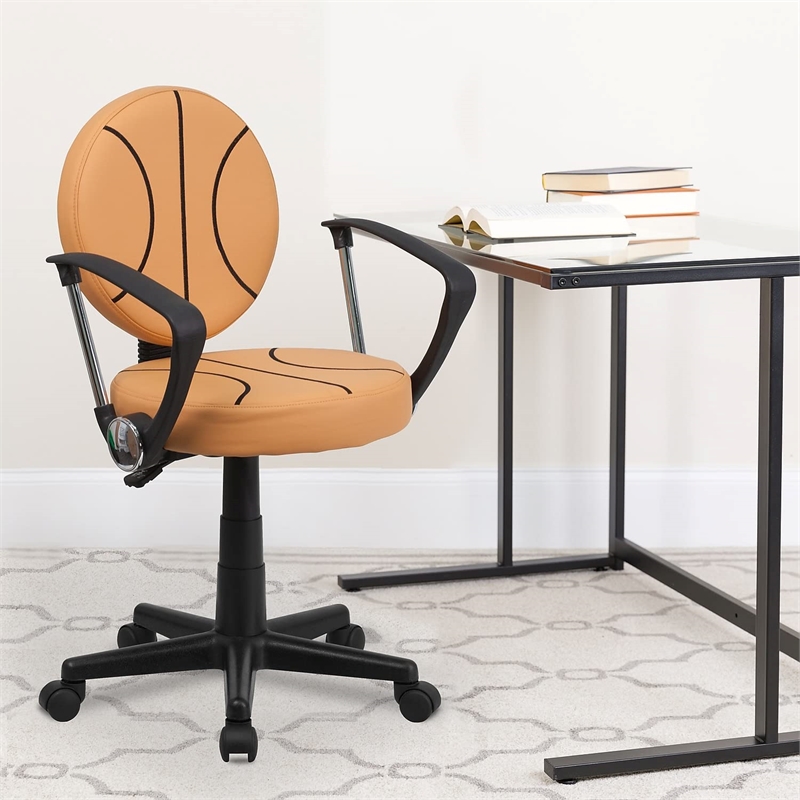 Scranton & Co Vinyl Basketball Task Office Chair in Orange/Black