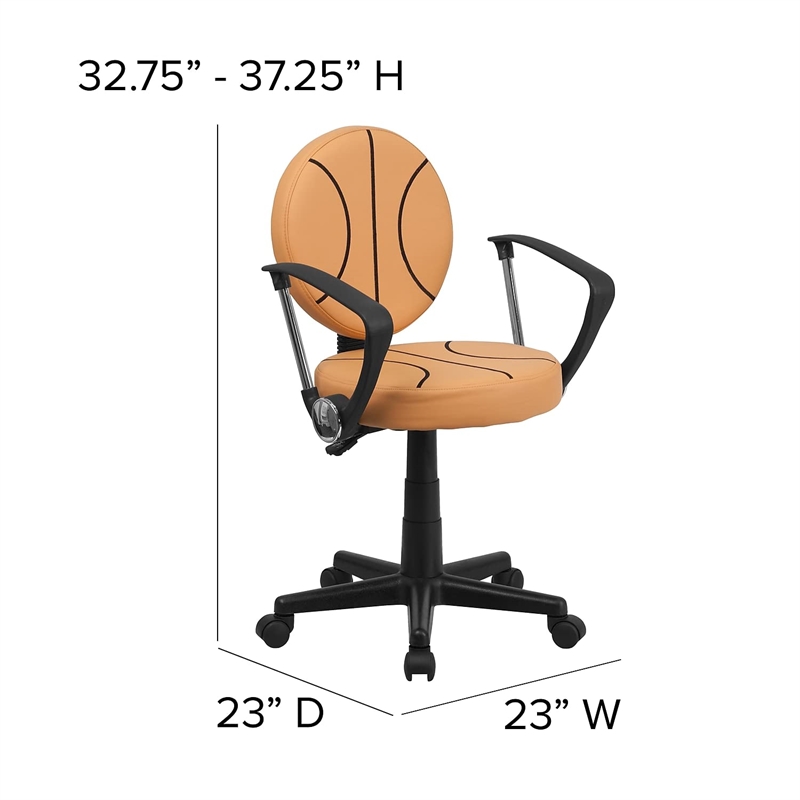 Scranton & Co Vinyl Basketball Task Office Chair in Orange/Black