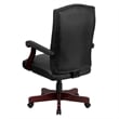 Scranton & Co Leather Swivel Office Chair in Black
