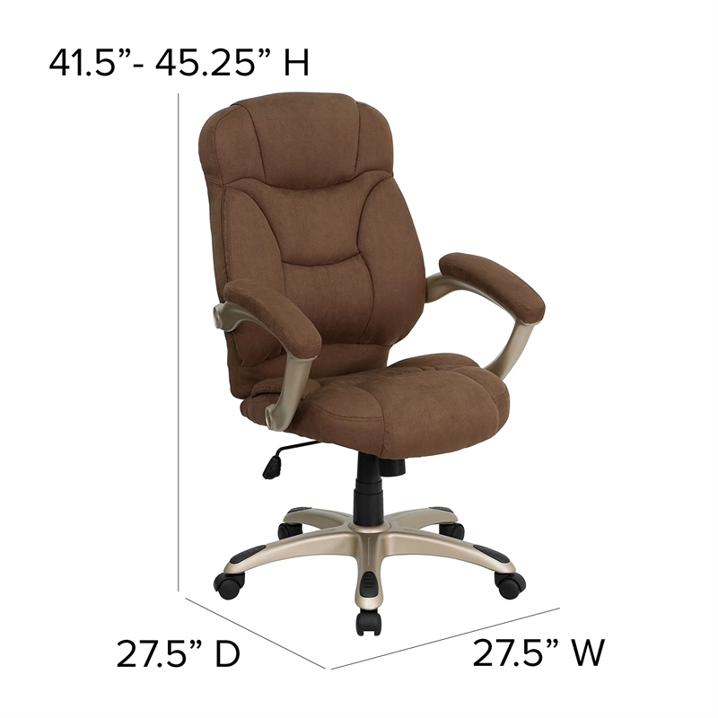 Scranton & Co Contemporary Microfiber High Back Office Chair in Brown