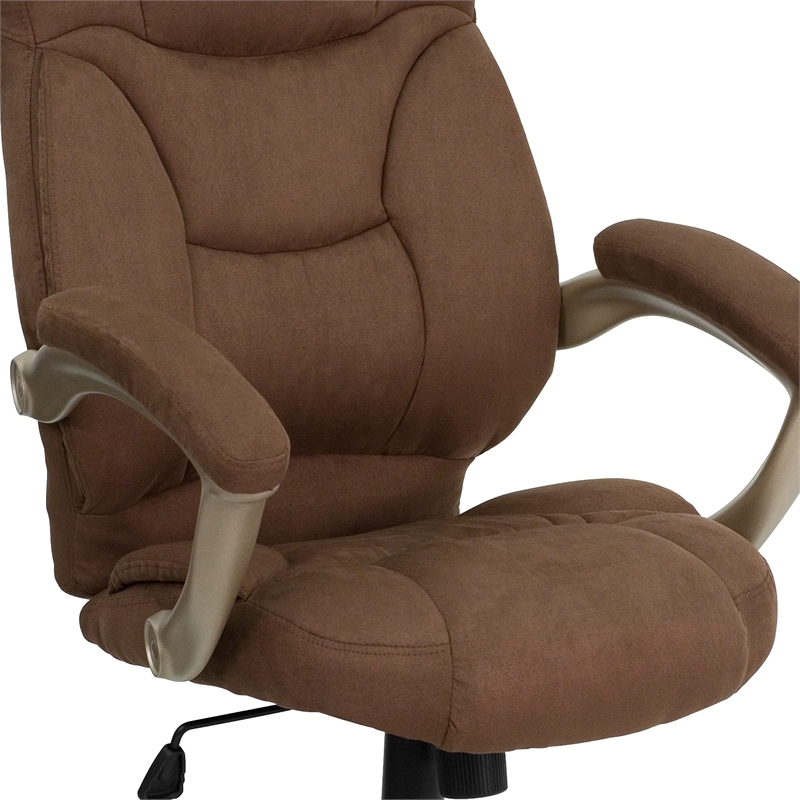 Scranton & Co Contemporary Microfiber High Back Office Chair in Brown