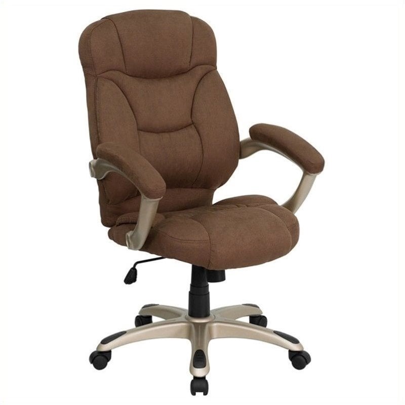 Scranton & Co High Back Upholstered Office Chair in Brown Cymax Business