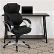 Scranton & Co Leather Swivel Office Chair in Black