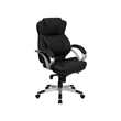 Scranton & Co Leather Swivel Office Chair in Black