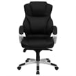 Scranton & Co Leather Swivel Office Chair in Black