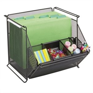 scranton & co stackable mesh storage bins in black