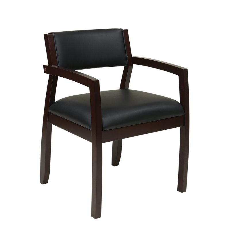Scranton & Co Guest Chair With Upholstered Back in Espresso