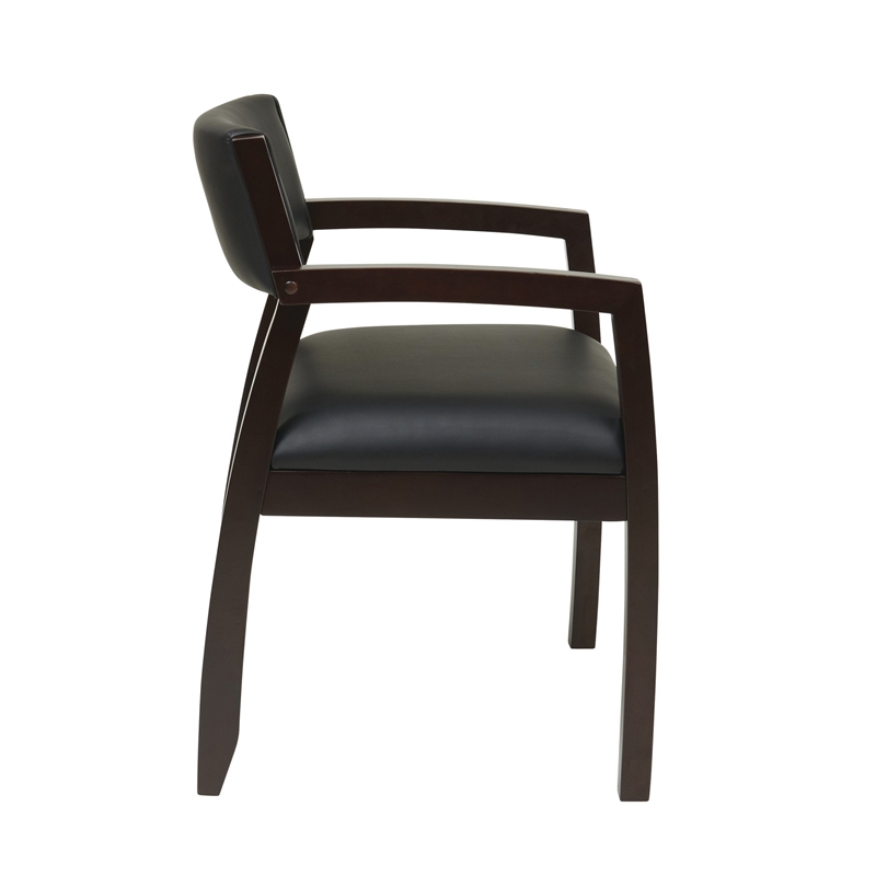Scranton & Co Guest Chair With Upholstered Back in Espresso