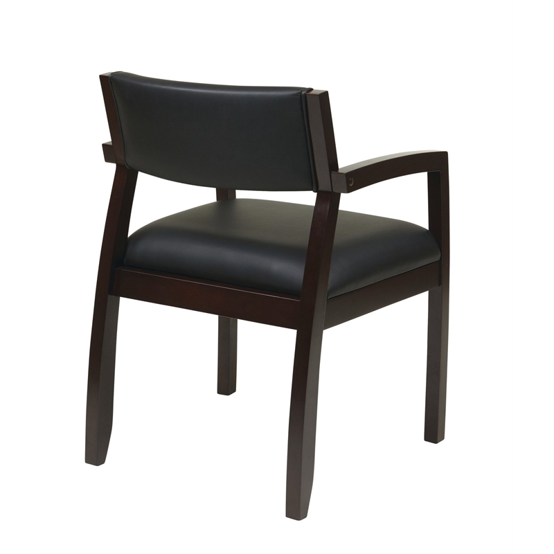 Scranton & Co Guest Chair With Upholstered Back in Espresso