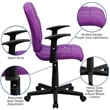 Scranton & Co Contemporary Vinyl Swivel Office Chair in Purple