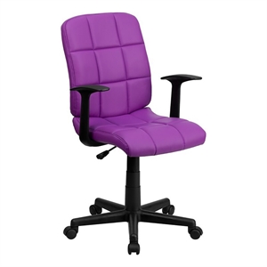 scranton & co contemporary vinyl swivel office chair in purple