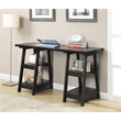 Scranton & Co Transitional Wood Double Trestle Desk in Black