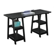 Scranton & Co Transitional Wood Double Trestle Desk in Black