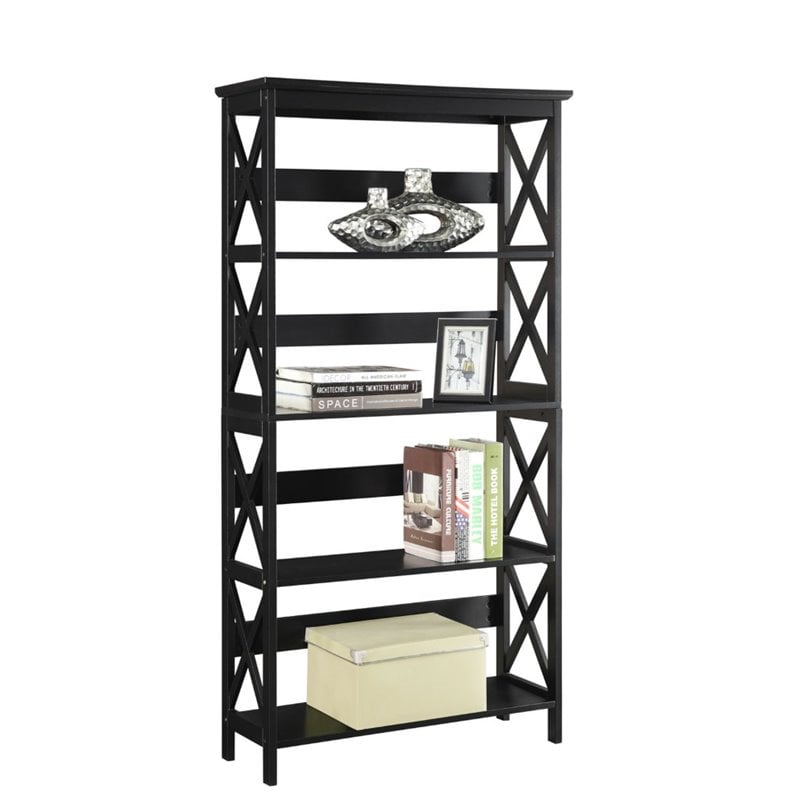Scranton & Co 4 Shelf Bookcase in Glossy Black