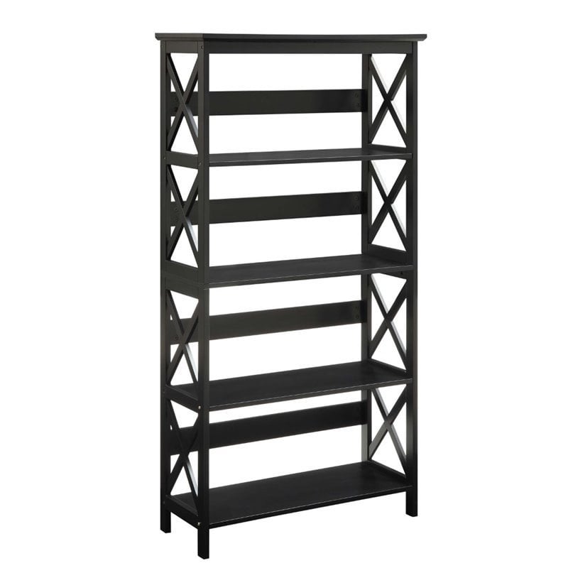 Scranton & Co 4 Shelf Bookcase in Glossy Black
