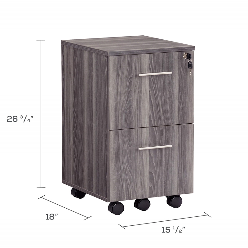 Scranton & Co Steel Gray File Pedestal Rectangular 26.75