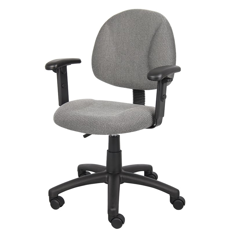 Scranton & Co Fabric Posture Office Chair with Adjustable Arms in Gray