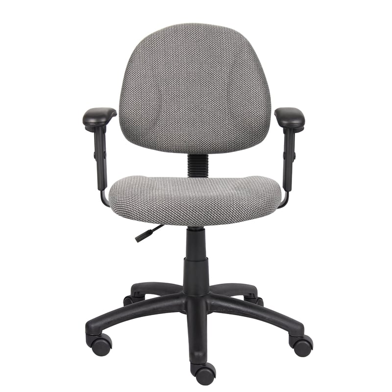 Scranton & Co Fabric Posture Office Chair with Adjustable Arms in Gray