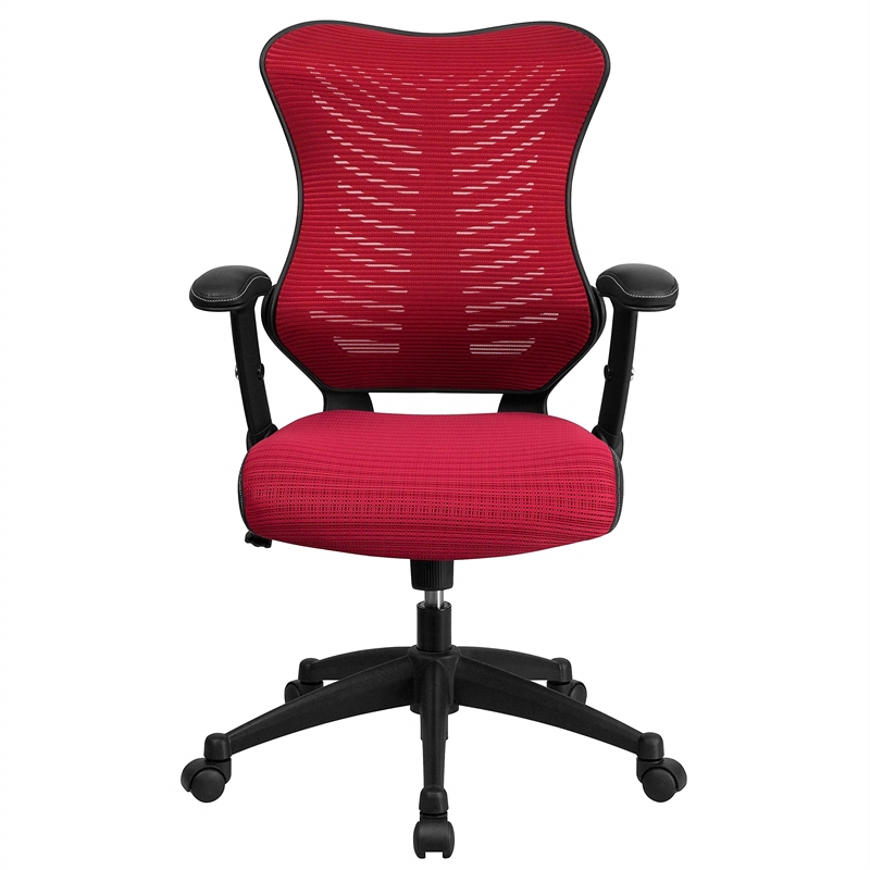 Scranton & Co High Back Mesh Office Chair in Burgundy