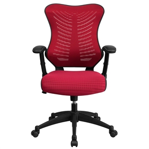 Scranton & Co High Back Mesh Office Chair in Burgundy