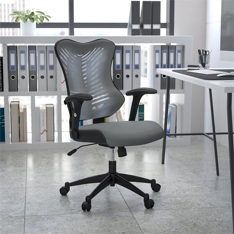 Scranton & Co High Back Mesh Office Chair in Gray