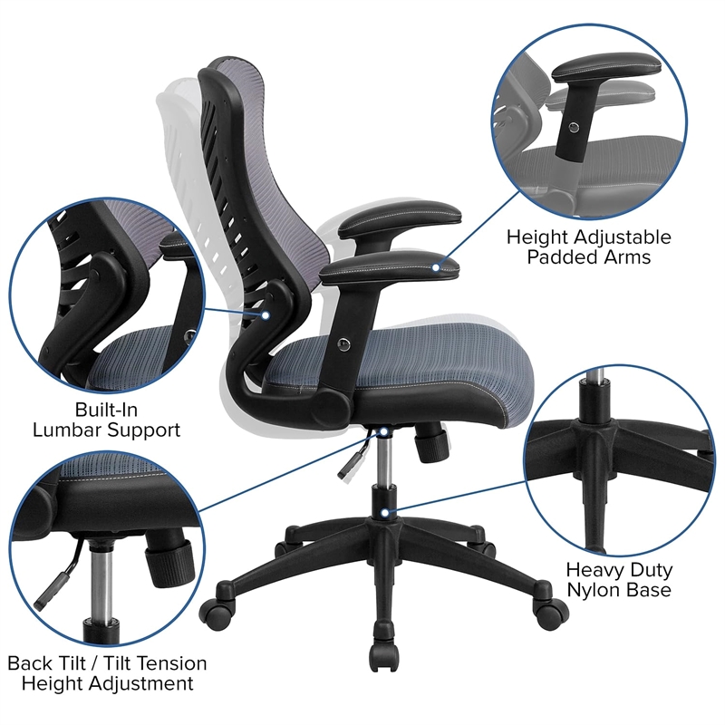 Scranton & Co High Back Mesh Office Chair in Gray